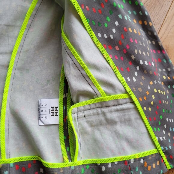 Riani Luxury Cotton Stretch Gray with Colourful Dashes Blazer 4 - Picture 11 of 15